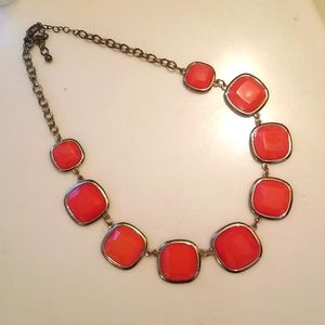 Orange and gold statement necklace